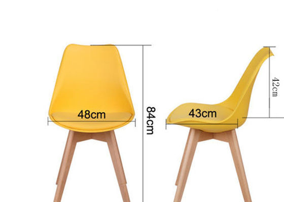 Plastic Beech Leg Yellow Eames Chairs With High Load Capacity