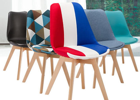 Custom Beech Contemporary Dining Room Chairs , Eames Style Chair With Padded Seat