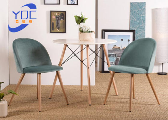 Restaurant Dining Modern Fabric Chair With Metal / Wooden Legs